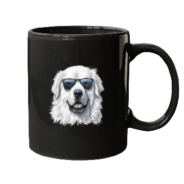 Discover Great Pyrenees Dog with Sunglasses Great Pyrenees Mugs