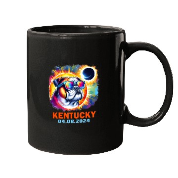 Discover Colorful Bulldog Total Solar Eclipse 2024 Kentucky Mugs