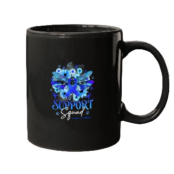 Discover Support Squad Dragonfly Flowers Huntingtons Disease Mugs