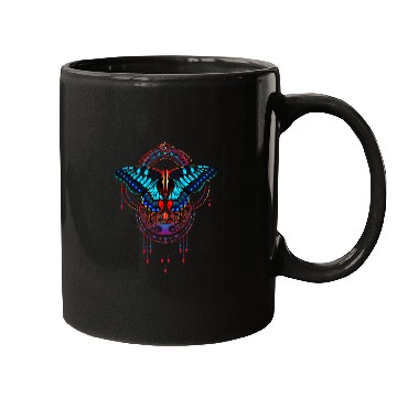 Discover Magic Butterfly over Mandala Mugs