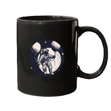 Discover Galactic Astronaut Explorer Holding Planet Balloons STEM 1 Mugs
