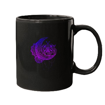 Discover Moth Astrology Witchcraft Insect Pagan Occult Crescent Moon Mugs