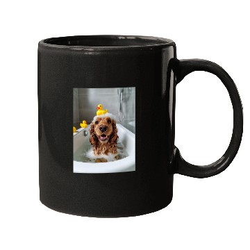 Discover Cocker Spaniel Dog Chilling in the Bath Tub Mugs