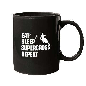 Discover Eat Sleep Supercross Repeat Motorcycle Lover Dirt Bike Fan Mugs