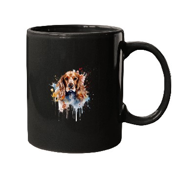 Discover Colorful Cocker Spaniel watercolor art Mugs