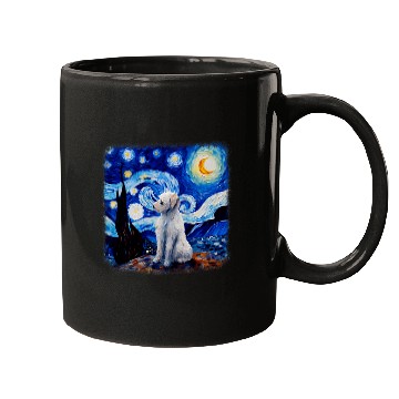Discover Dog in starry night van gogh Maltese Mugs
