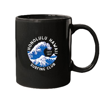 Discover Honolulu Hawaii Beach Waves Ocean Summer Vacation Aloha Sun Mugs