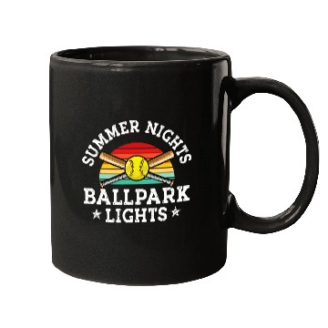 Discover Softball Mom Summer Nights Ballpark Lights Retro Baseball Mugs