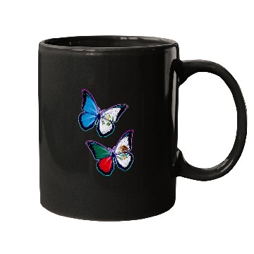 Discover Mexico and Guatemala bicultural roots  Butterfly version Mugs