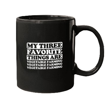 Discover Lacrosse Gift My three favorite things include Vegetable farming Mugs