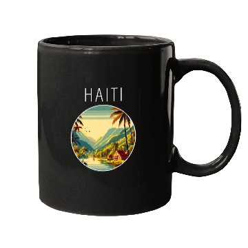 Discover Haiti scenery Art Deco Mugs