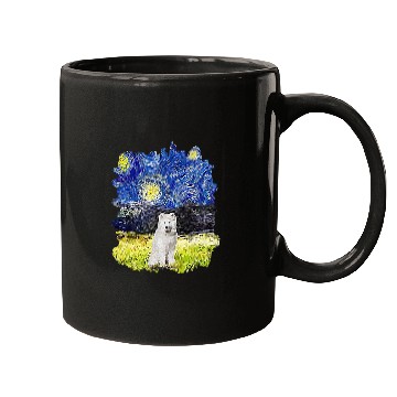 Discover Dog Samoyed Starry Night Impressionist Dog Art Samoyed Mugs