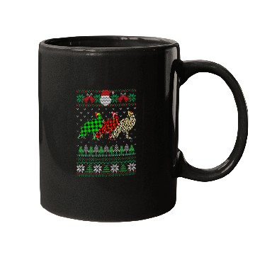 Discover Peacock Ugly Christmas Red Plaid Leopard xmass Animals Mugs