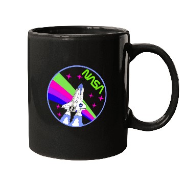 Discover Lacrosse Gift NASA Space Shuttle Worm Logo Rainbow Mugs