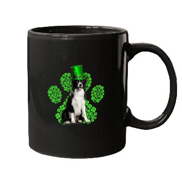 Discover Border Collie Shamrock Paw Clovers St Patricks Day Mugs