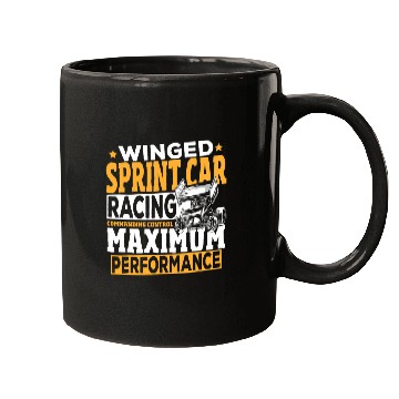 Discover Winged Sprint Car Racing Commanding Control Performance Mugs