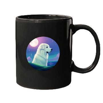 Discover Pastel Great Pyrenees Dog Aurora Sunset Mugs