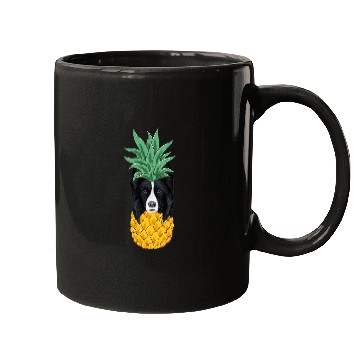 Discover Funny Border Collie pineapples Dog Mugs