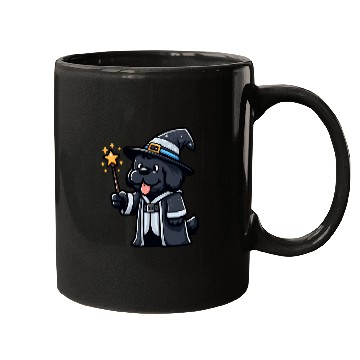 Discover Newfoundland Dog Wizard Funny Magic Mugs