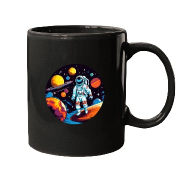 Discover Retro Astronaut Outer Space Planet Galaxy Mugs