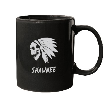 Discover Shawnee Native American Indian Born Freedom Evil Skull Mugs