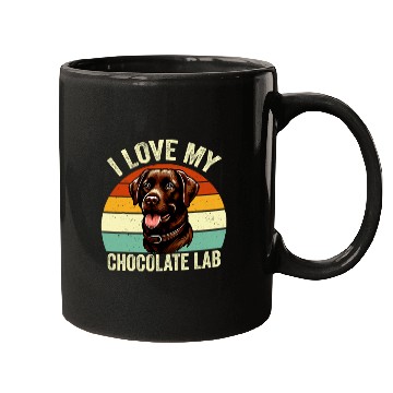 Discover I Love My Chocolate Lab vintages Chocolate Labrador Dog Lover 2 Mugs