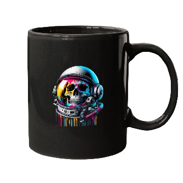 Discover Rainbow Astronaut Skull Space Lovers Cool Graphic Tee 5 Mugs