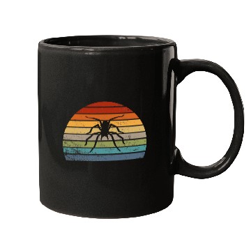 Discover vintages Spider Insect Lover Retro Sunset 80s 90s Distressed Mugs