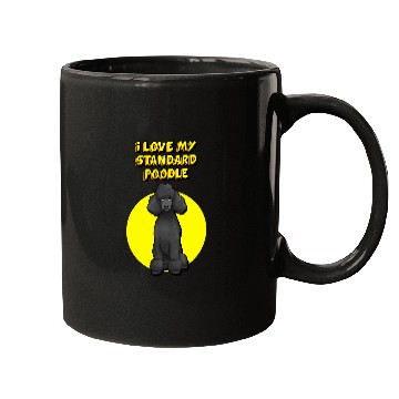 Discover I Love My Black Standard Poodle Mugs