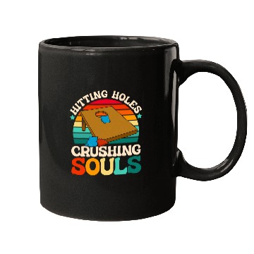 Discover Hitting Holes Crushing Souls Cornhole Player Sack Toss Mugs