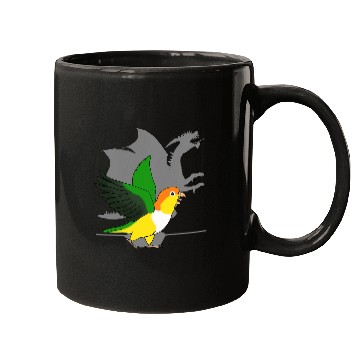 Discover White Bellied Caique Dragon Shadow Funny Screaming Parrot Mugs
