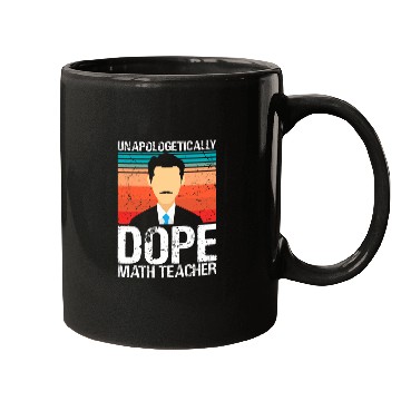Discover Mens Math Teacher Unapologetically Dope Pride Afro Mathematic Mugs