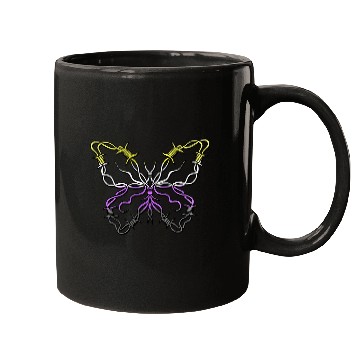 Discover Nonbinary Butterfly Barbwire Nonbinary Flag Nonbinary Pride Mugs