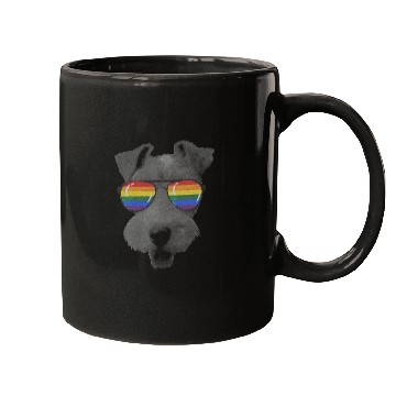 Discover Pride Month Wire fox terrier Rainbow Flag Mugs