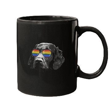 Discover Pride Month Flatcoated Retriever Rainbow Flag Mugs