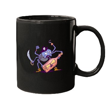 Discover Pirate Spider Motif Message in a Bottle Mugs
