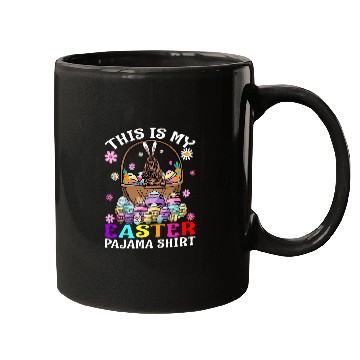 Discover this is my easter pajama cocker spaniel bunny eggs Mugs