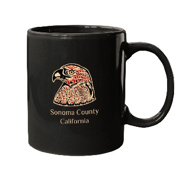 Discover Sonoma County CA Eagle Native American Indian Haida PNW Mugs