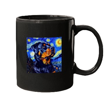 Discover Rottweiler Dog Van Gogh Style Starry Night Mugs