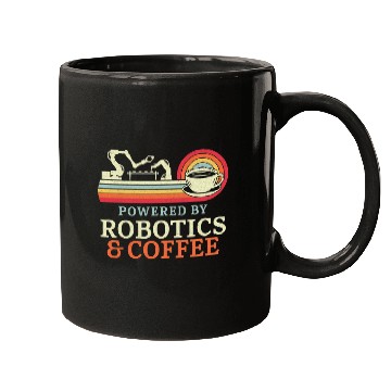 Discover Robot Robotics Engineer Coffee Retro vintages Powered By Mugs
