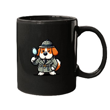 Discover Saint Bernard Detective Funny Dog Mystery 1 Mugs