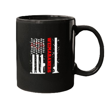 Discover Weimaraner Dog Graphic with vintages USA Flag Mugs