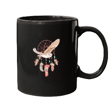 Discover Native American Dreamcatcher Owl Boho Spiritual Dream 1 Mugs