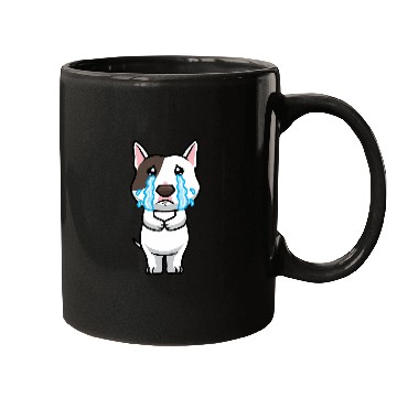 Discover Miniature Bull Terrier Dog Sad Crying Mugs