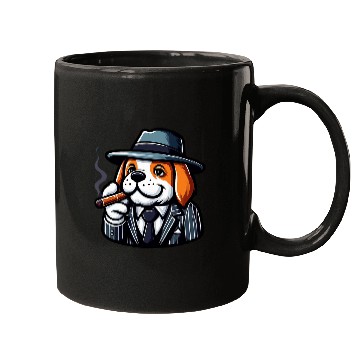 Discover Saint Bernard Gangster Funny Dog Mobster Mugs