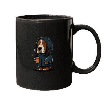 Discover Grumpy Coffee Lover Dog on Coffee Basset Hound Mugs