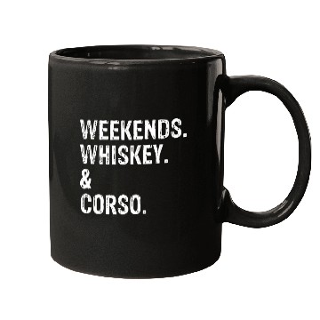 Discover Weekends Whiskey and Cane Corso Mugs
