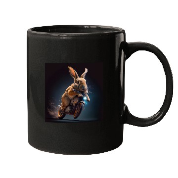 Discover Rabbit Riding Motorcycle Easter Bunny Easter Funny Biker Bike Mugs