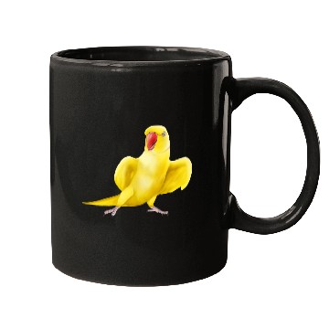 Discover Yellow Indian Ringneck Parrot bird Mugs