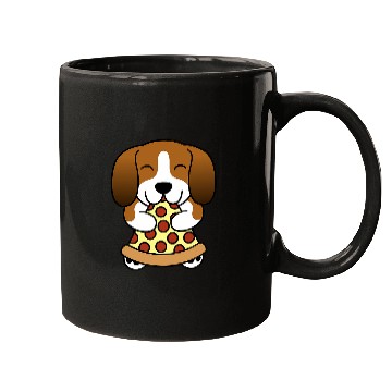 Discover Pizza Basset Hound Dog Mugs